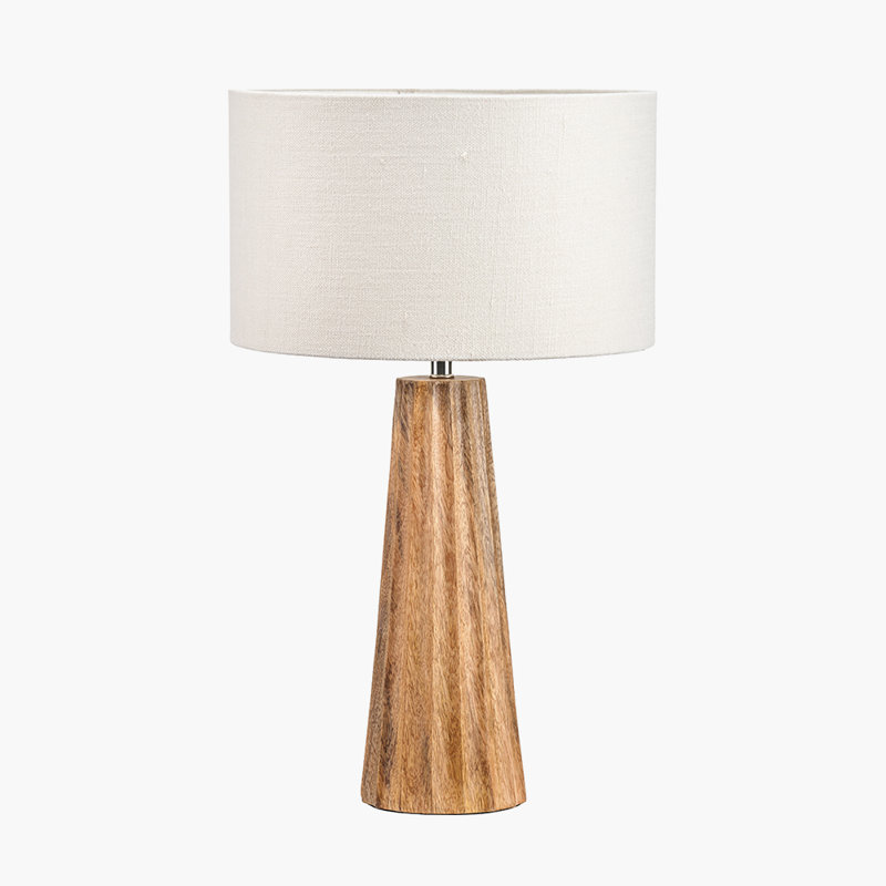 Draydon Wood Table Lamp, Natural/White