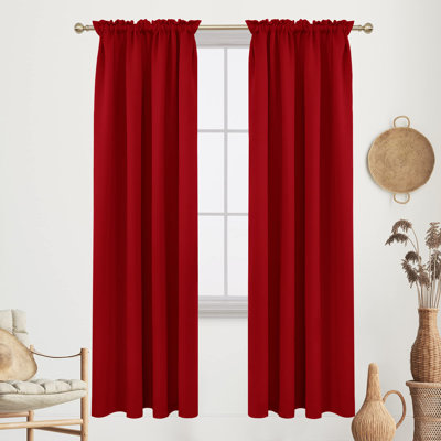Room Darkening Rod Pocket Thermal Insulated Blackout Curtains (Set of 4)