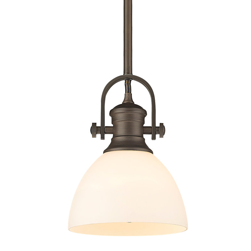 Bales 1 - Light Shaded Pendant, Opal Glass, Rubbed Bronze