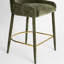 Tabouret de comptoir 26,5 po sculpté en chenille avec accoudoirs encastrés et repose-pieds dorés-883282459