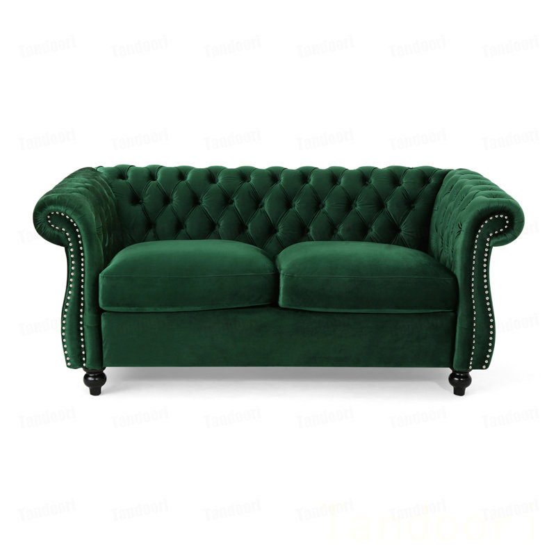 Causeuse en velours Causeuse, Velvet-Green