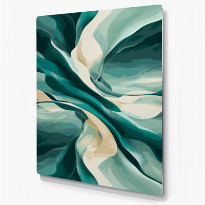 Abstract Landscape 22 Green Metal Wall Art