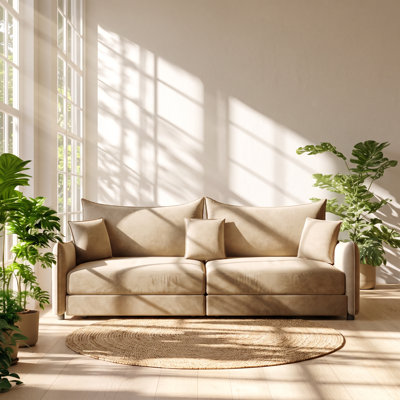 Canapé-lit convertible 3 places en velours Bobby Furniture, 208 cm (L) x 91 cm (P) x 106 cm (H)