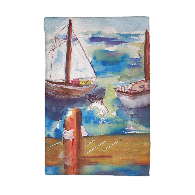 Serviette de cuisine à deux voiliers
