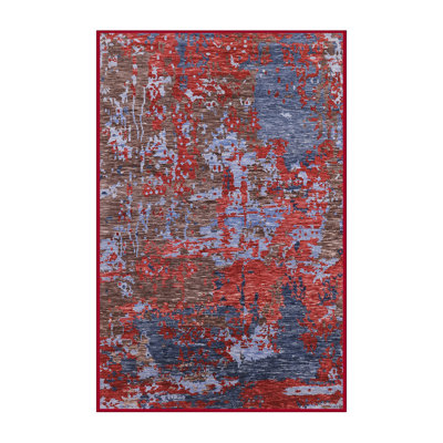 Tapis rouge / bleu / brun