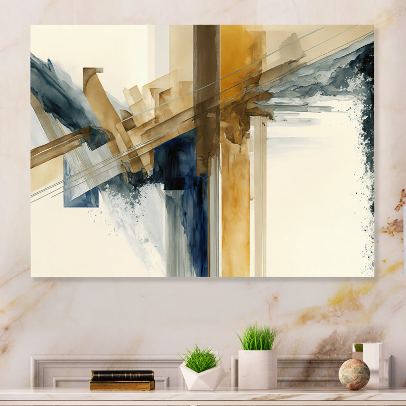 Aquarelle moderne moderne II - décoration murale moderne en métal, H 16 po x l 32 po x P 1 po