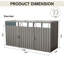 La remise à poubelle permet de ranger 3 poubelles en métal pour le rangement des ordures, en acier inoxydable galvanisé, une remise pour la cour de jardin-123375729