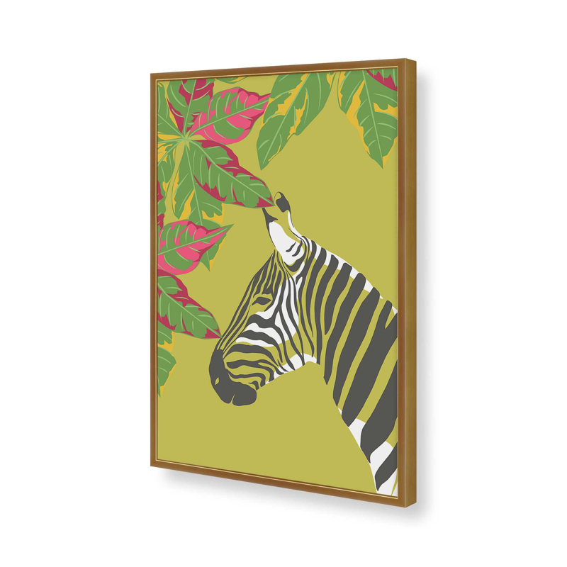 Imprimé Zebra's Tropical Retreat, Or poli, H 17,25 po x l 13,25 po