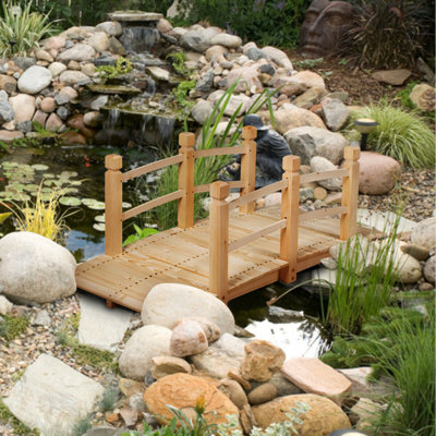 Halford Solid Fir Wood Garden Bridge