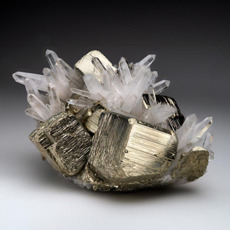 Quartz sur pyrite du Pérou
