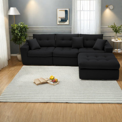 Canapé modulaire en velours côtelé Compression