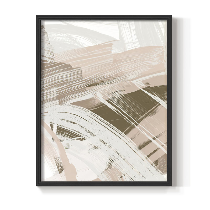 «Earthtone Swipe I», reproduction encadrée - bois massif, Noir, H 28 po x l 22 po