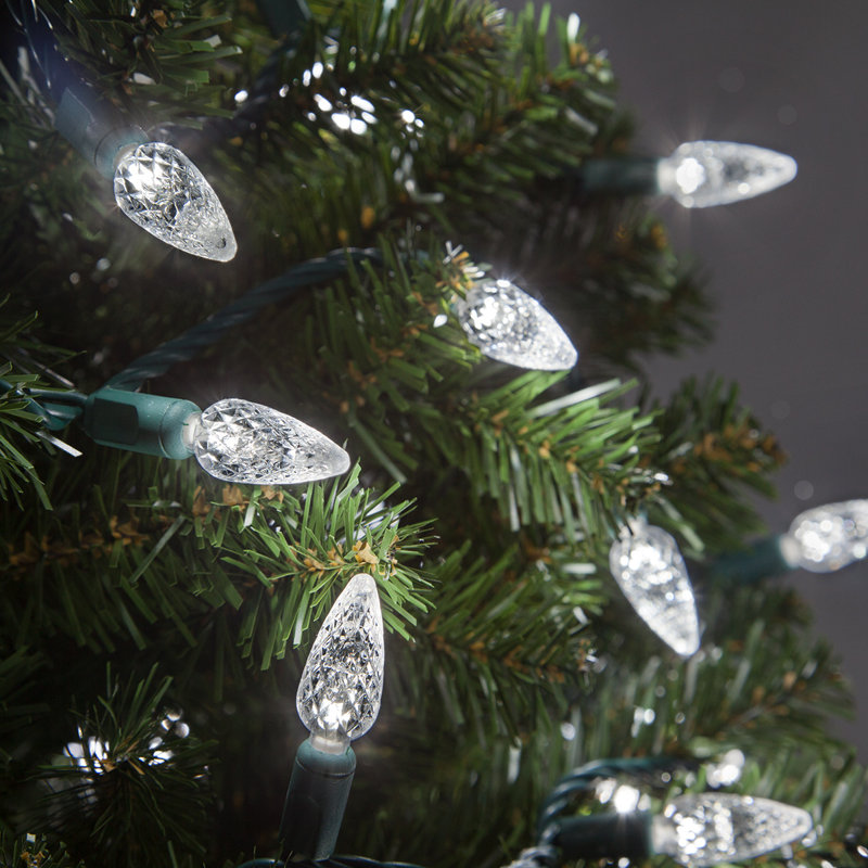 70 Light C6 LED Christmas String Lights, Cool White
