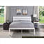 Bedroom Use Queen Size Bed Frame Contemporary Casual Style Solid Metal Construction Soft White Finished Furniture