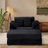 47.24" Corduroy Upholstered Sofa With Storage Ottoman-976076562