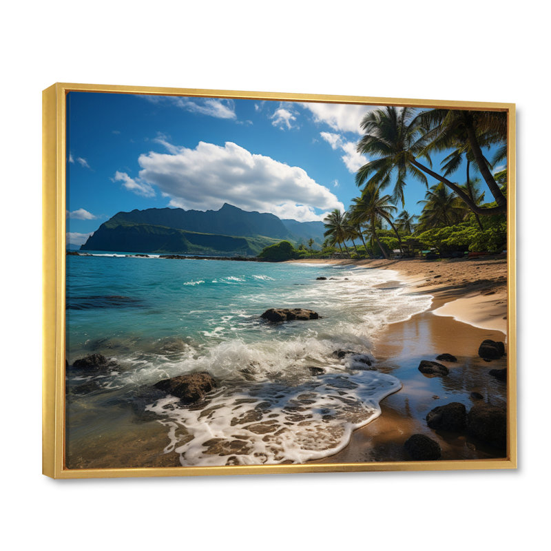 Aloha Tropical Dreamscape II - Maui, impressions encadrées, H 16 po x l 32 po x P 1 po, Cadre flottant doré