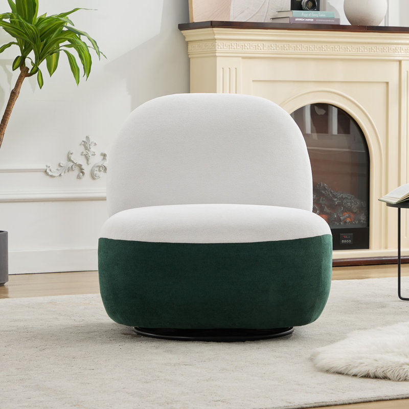Chaise d'appoint pivotante rembourrée, Chenille verte