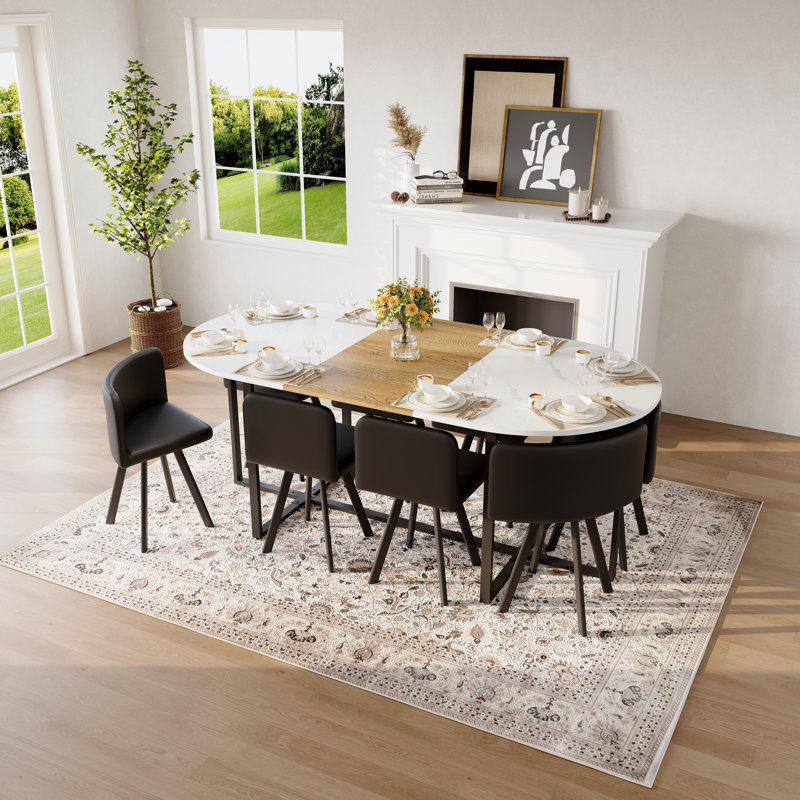 Ensemble de table de salle à manger 9 pièces, ensemble de table moderne pour les réunions de famille, la maison et la salle à manger