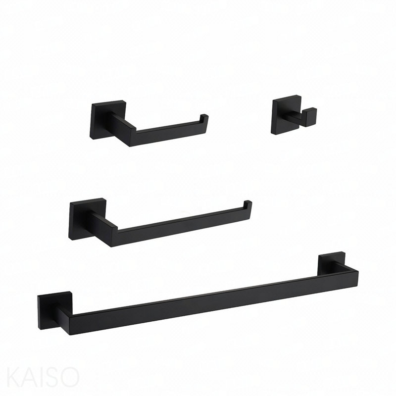 4 - Piece Bathroom Hardware Set, Matte Black