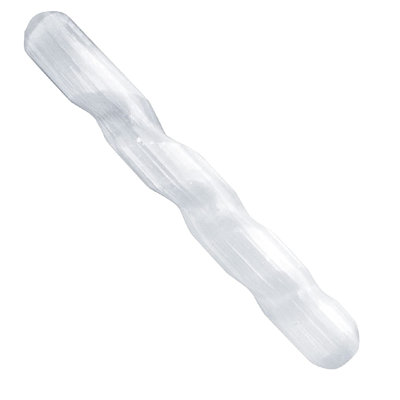 Daks Selenite Crystal Round Spiral Wand, Healing Crystals Wand White - 6 Inches