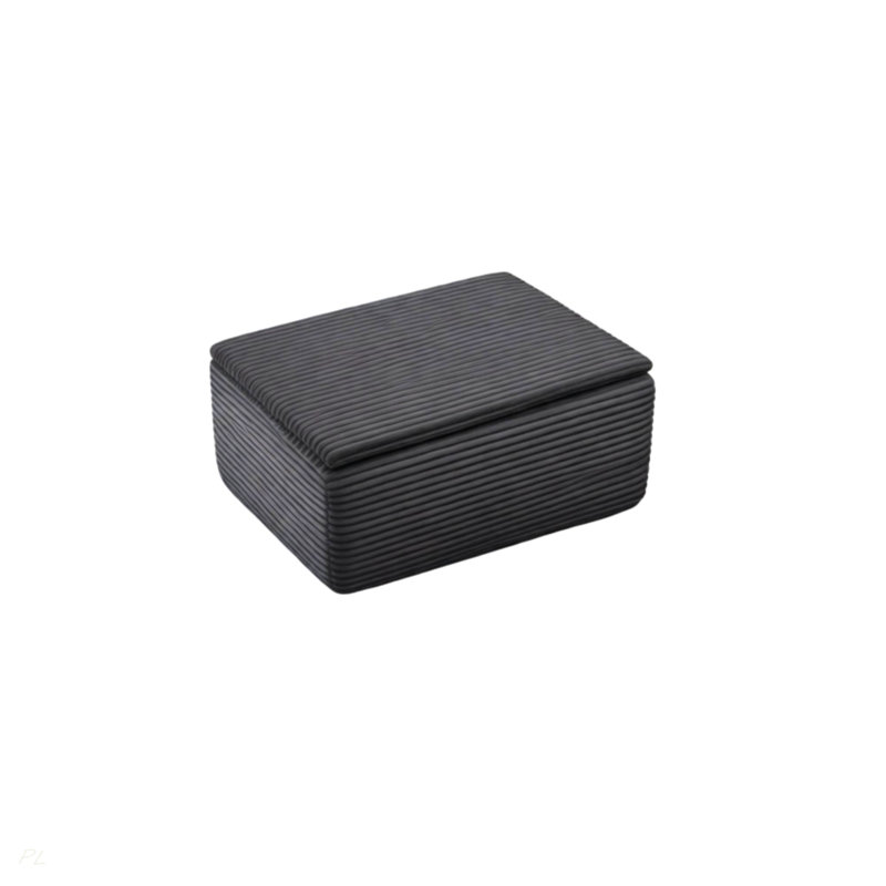 Ottoman Footrest With Removable Washable Cushion, Dark Gray