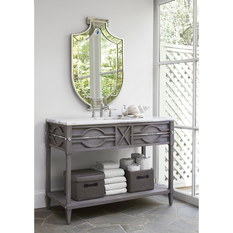 Spindle 48'' W Single Vanity, Weathered Gray