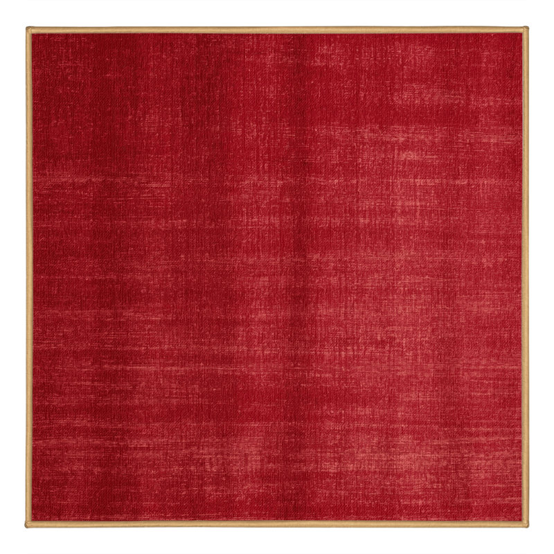 Machine Washable Solid Red Area Rug, Square 7'