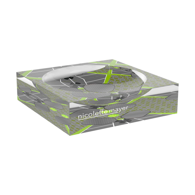 Plat à chat Pickelball, L 6 po x P 6 po x H 2 po, Silver Lime