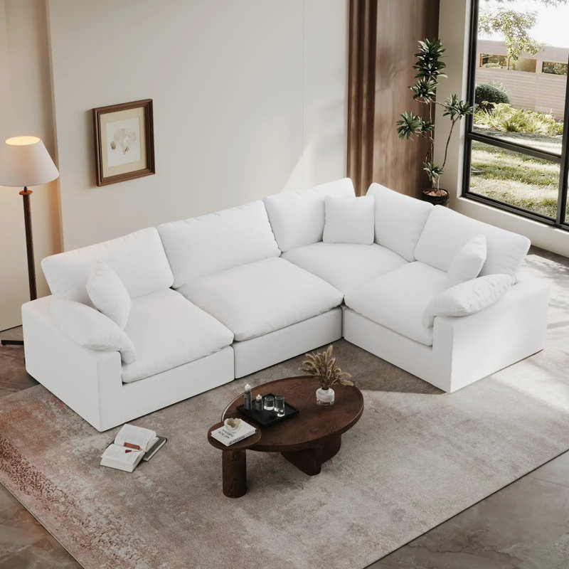 Cloud Modular Couch 4 Pieces Closed, 34.6" H x 110.8" W x 78.6" D, 4