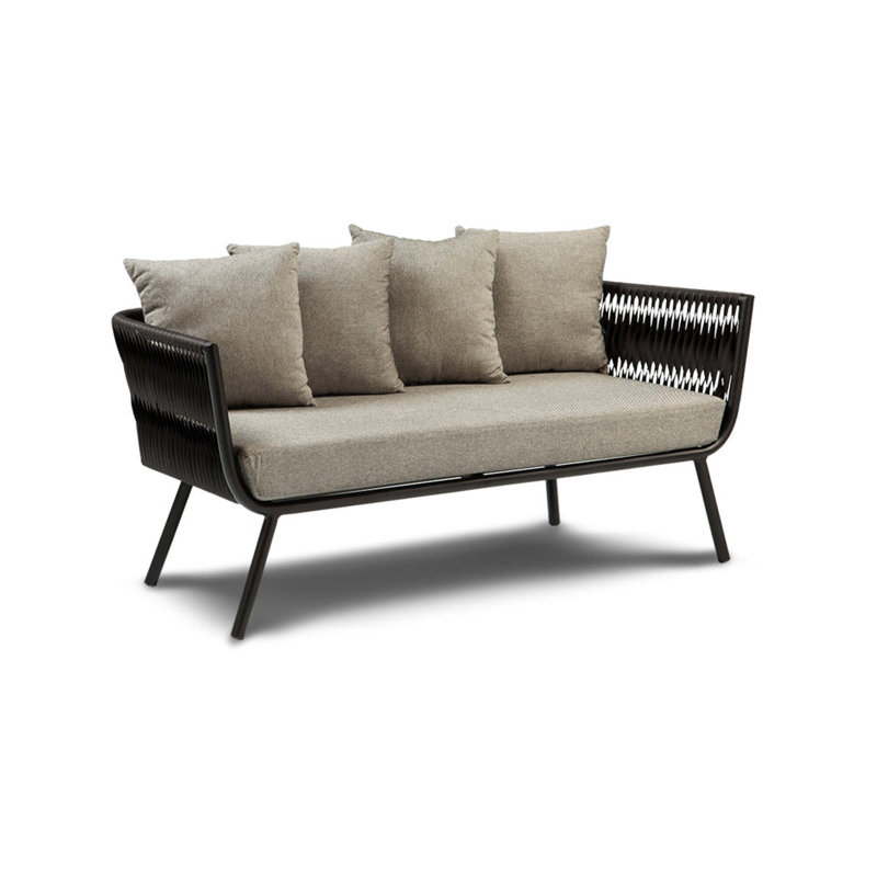 Verona Outdoor 2 - Seat Loveseat, Black, Sand