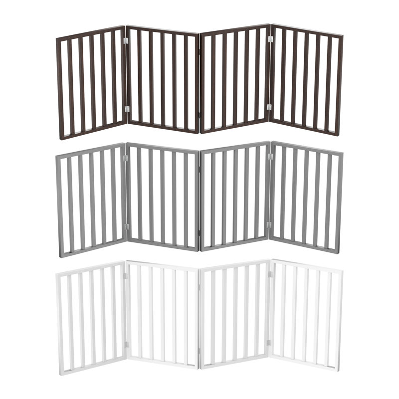 Wood Free Standing Pet Gate, White