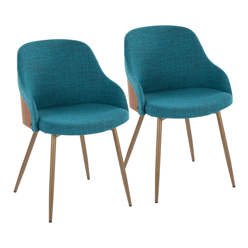 Fauteuils rembourrés avec pieds fuselés en métal, Crème, crème, Cuivre antique
