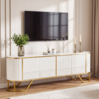 Modern 70.8-Inch TV Stand with Storage Cabinet Doors for TV up to 80", Media Console Entertainment Center for Living Room Bedroom