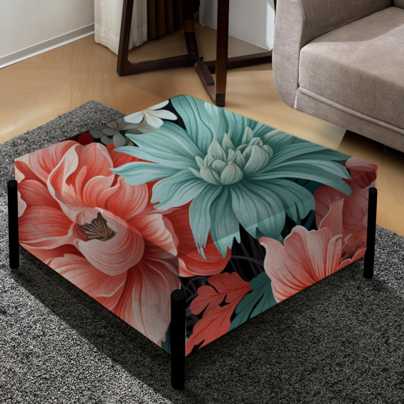 Corail Serenade Tropical Motif III - Grand repose-pieds carré tropical