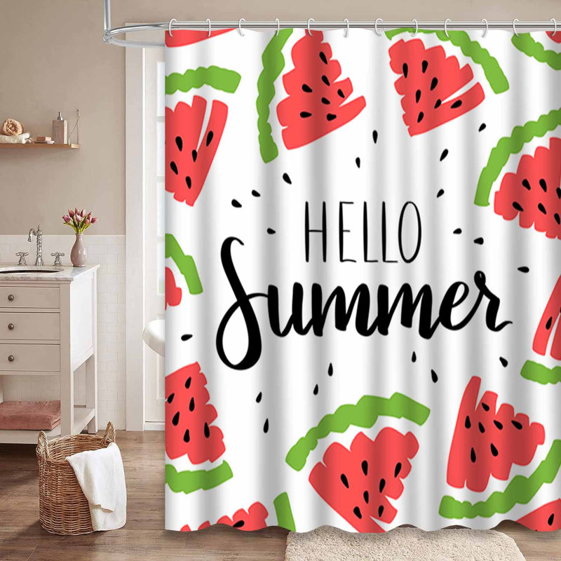 Rideau de douche Watermelon Hello Summer, 72" L x 78" W