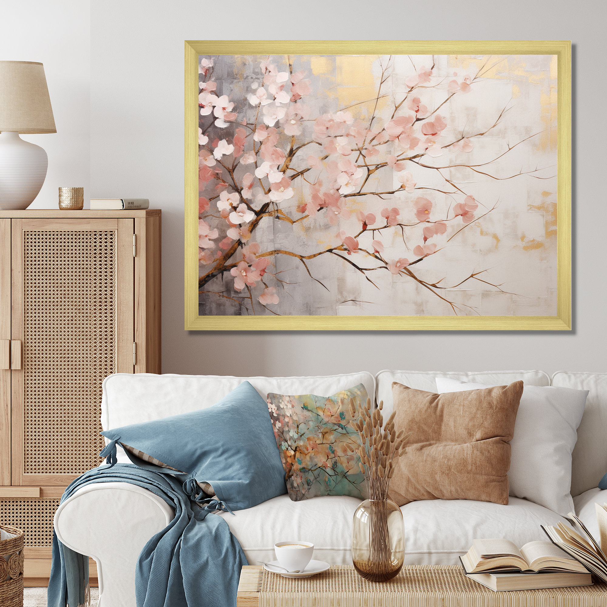 Red Barrel Studio® Cherry Blossom Tree Whispers Of Pink Framed On ...