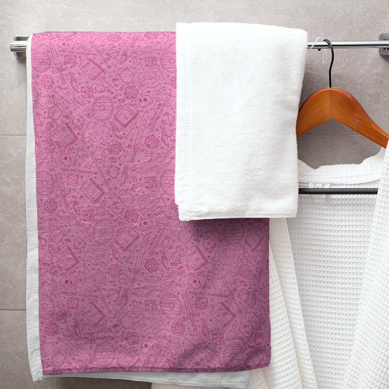 Katelyn Elizabeth Bath Towel, Pink/White/Gray