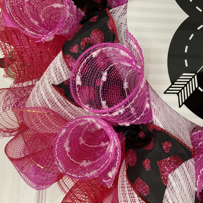Happy Valentine's Day Heart Wreath With Cupid