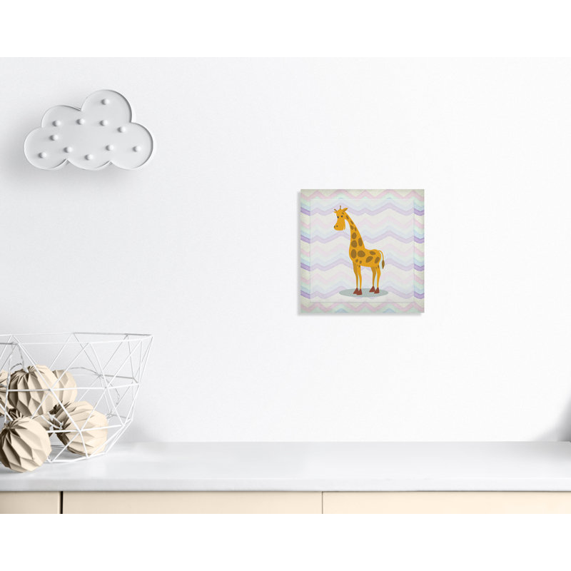 Décalcomanie murale «Pink Giraffe Time», Canevas, H 16 po x l 16 po x P 1,5 po