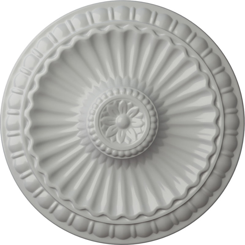 Médaillon de plafond H 11,25 po x l 11,25 po x P 0,875 po Linus, Givré