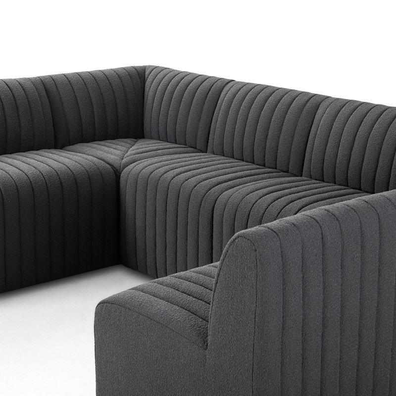 Canapé modulaire Brandt, Fiqa anthracite Boucle, H 31,5 po x l 106 po x P 66,5 po