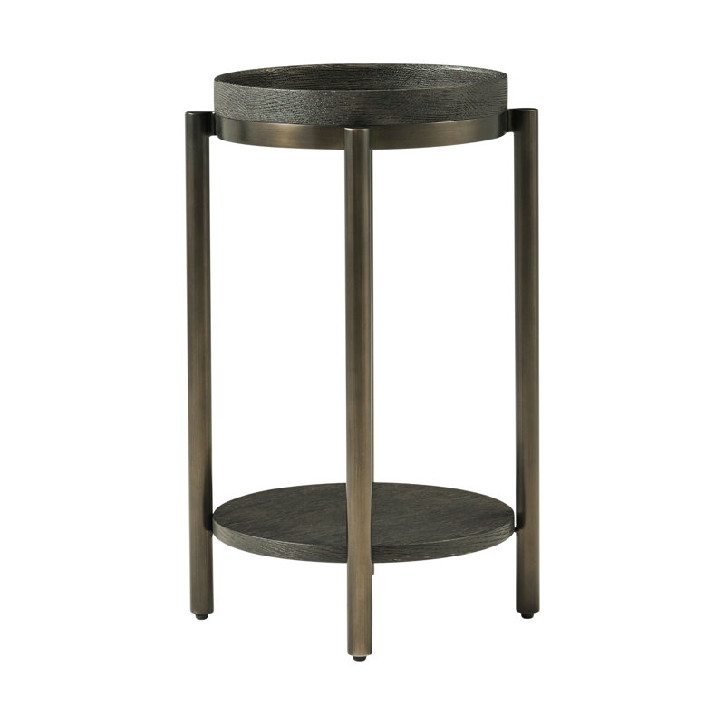 Repose Solid Wood End Table, Charcoal Oak, 22" H x 24.25" W x 24.25" D