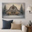 Illustration de Noël grange forêt enneigée, photos de salon, impression sur toile giclée sur toile encadrée-132863591-132863594