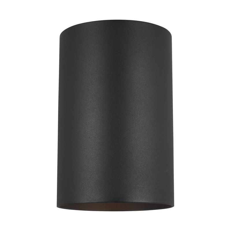 Cylinders 1 - Light Outdoor Flush Mount, 7.25" H x 5.13" W x 5.13" D, No, Black