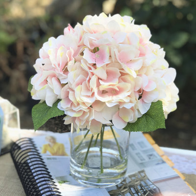 Silk Hydrangea Arrangement in Vase
