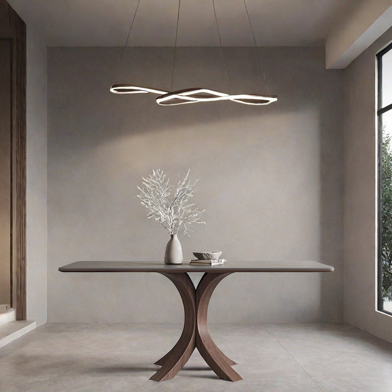 Whittany Modern Matte Ash Wood Rock-Plate Dining Table, 29.5"H x 35.4"L x 70.8"W