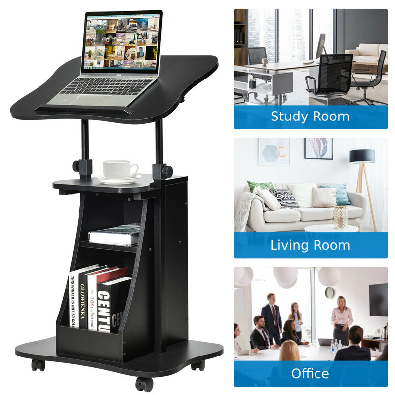 110cm H x 55cm W Laptop Cart