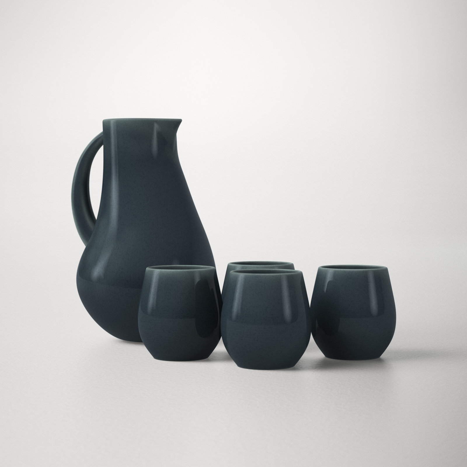 Borgen 5-Piece Goblet and Pitcher Set, Adriatic