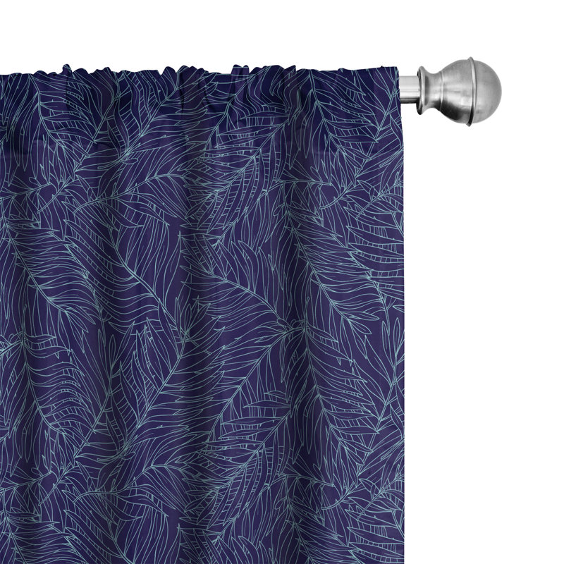 East Urban Home Floral Semi-Sheer Rod Pocket Sliding Panel, 28" x 63"