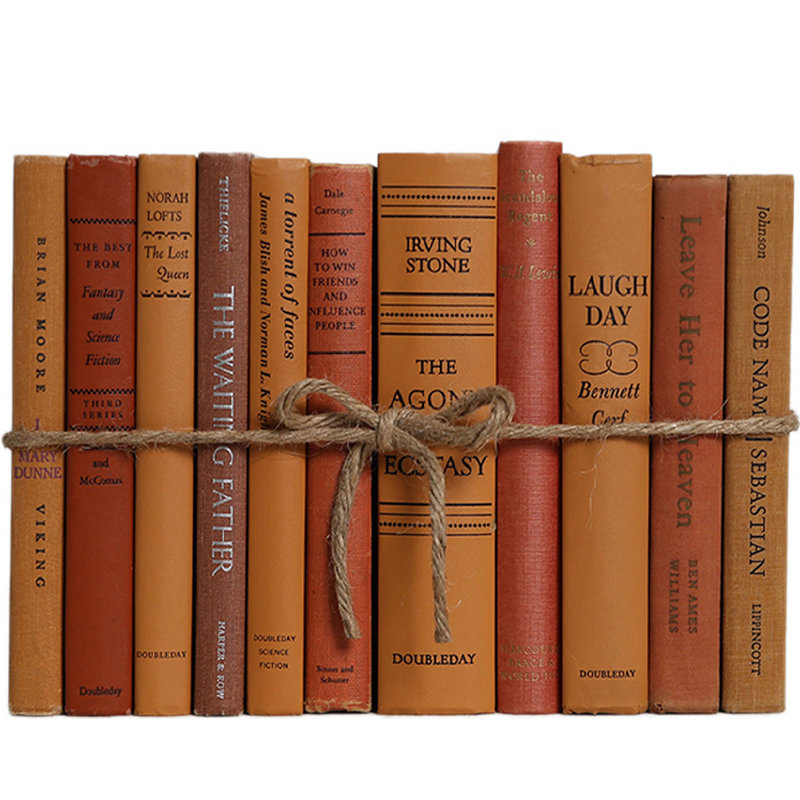 Livres décoratifs - Ensemble de livres Vintage Canyon - 1 pied de livres oranges